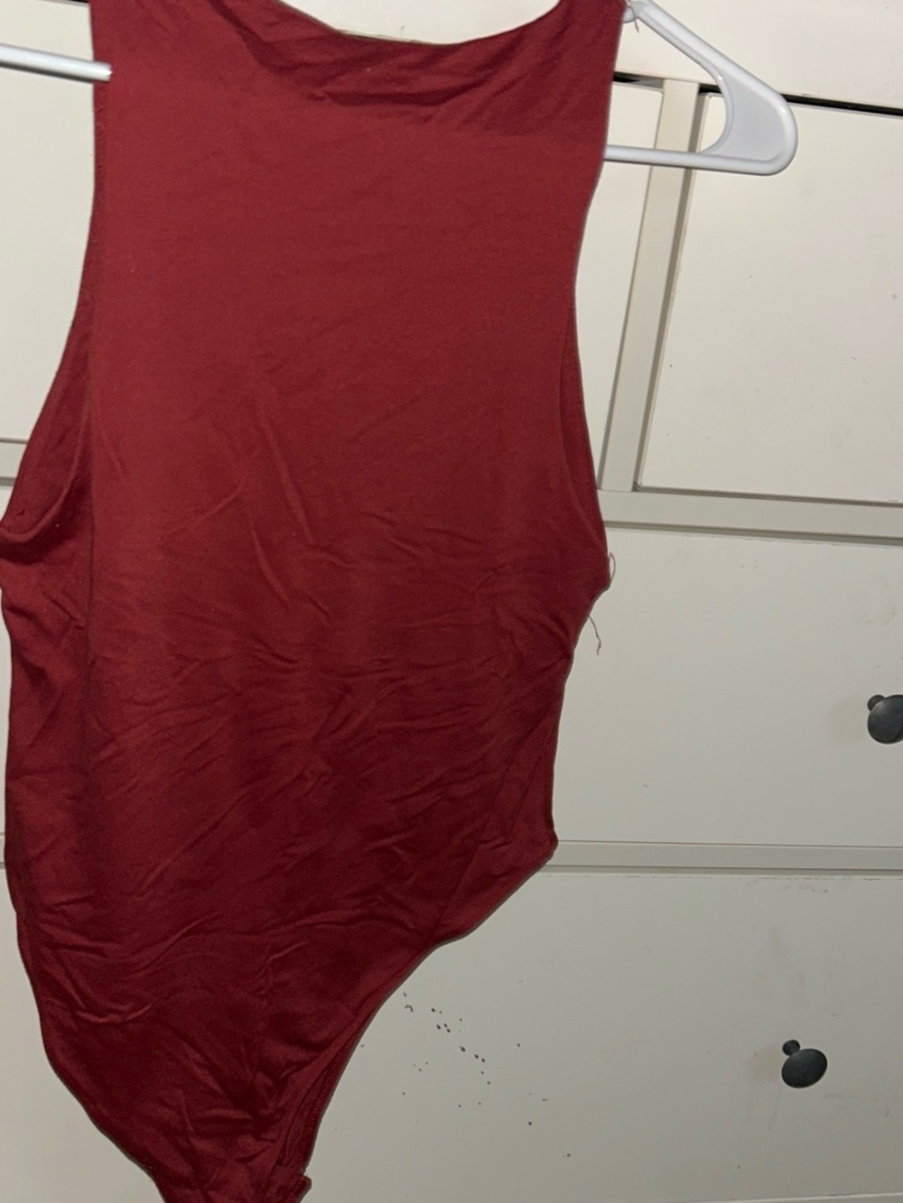 Zara Sleeveless Scoop Neck Bodysuit - Burgundy